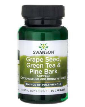 Swanson Grape Seed, Green Tea&Pine Bark (Szőlőmag, zöld tea+fenyőkéreg) 60 kapsz