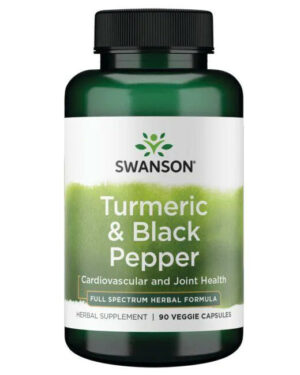 Swanson Turmeric&Black Pepper (Kurkuma+ feketebors) 90 növényi kapszula