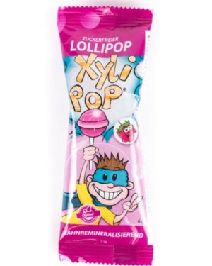 Cukormentes nyalóka, eper ízű 6g Xylipop