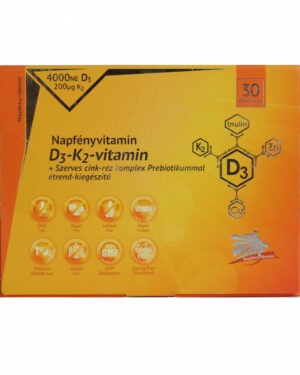 NapfényVitamin D3-K2-vitamin és szerves cink-réz komplex Prebiotikummal