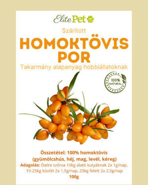 Elite Pet Homoktövis por 100g 100% (gyümölcshús, héj, mag, levél, kéreg)
