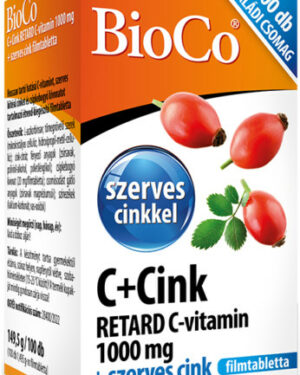 BioCo C+Cink Retard C-vitamin 1000mg + szerves cink 100db filmtabletta