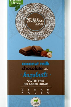 Kókusztejes csoki egészmogyoróval 80g Milkless Delight