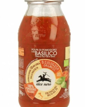 BIO Paradicsompüré bazsalikomos 500g Alce Nero