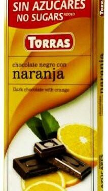 Torras Narancsos étcsokoládé maltitollal 75g