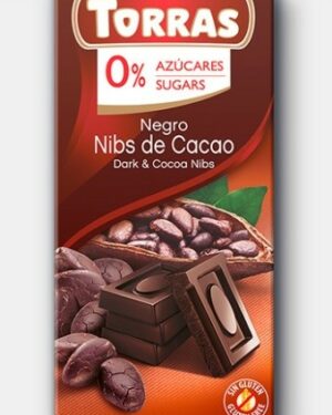 Torras Étcsokoládé kakaóbabtörettel 75g