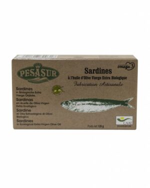 BIO Pesasur Szardínia filé extra szűz olívaolajban 120g konzervdobozos