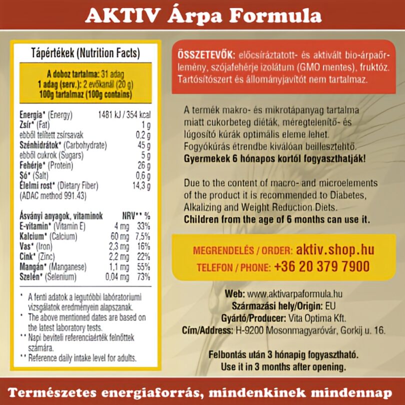 AKTIV Árpa Formula (620g)